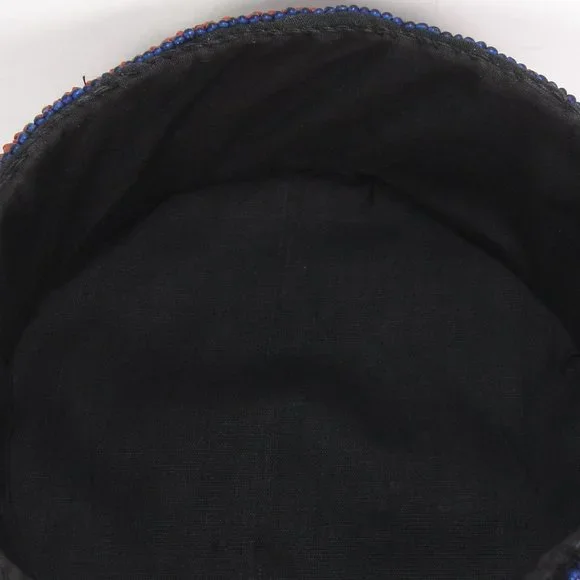 BEADED COWIRE SHELL SILVER TURQUOISE CULTURAL ETHNIC TRIBAL HAT HAND MADE Hats